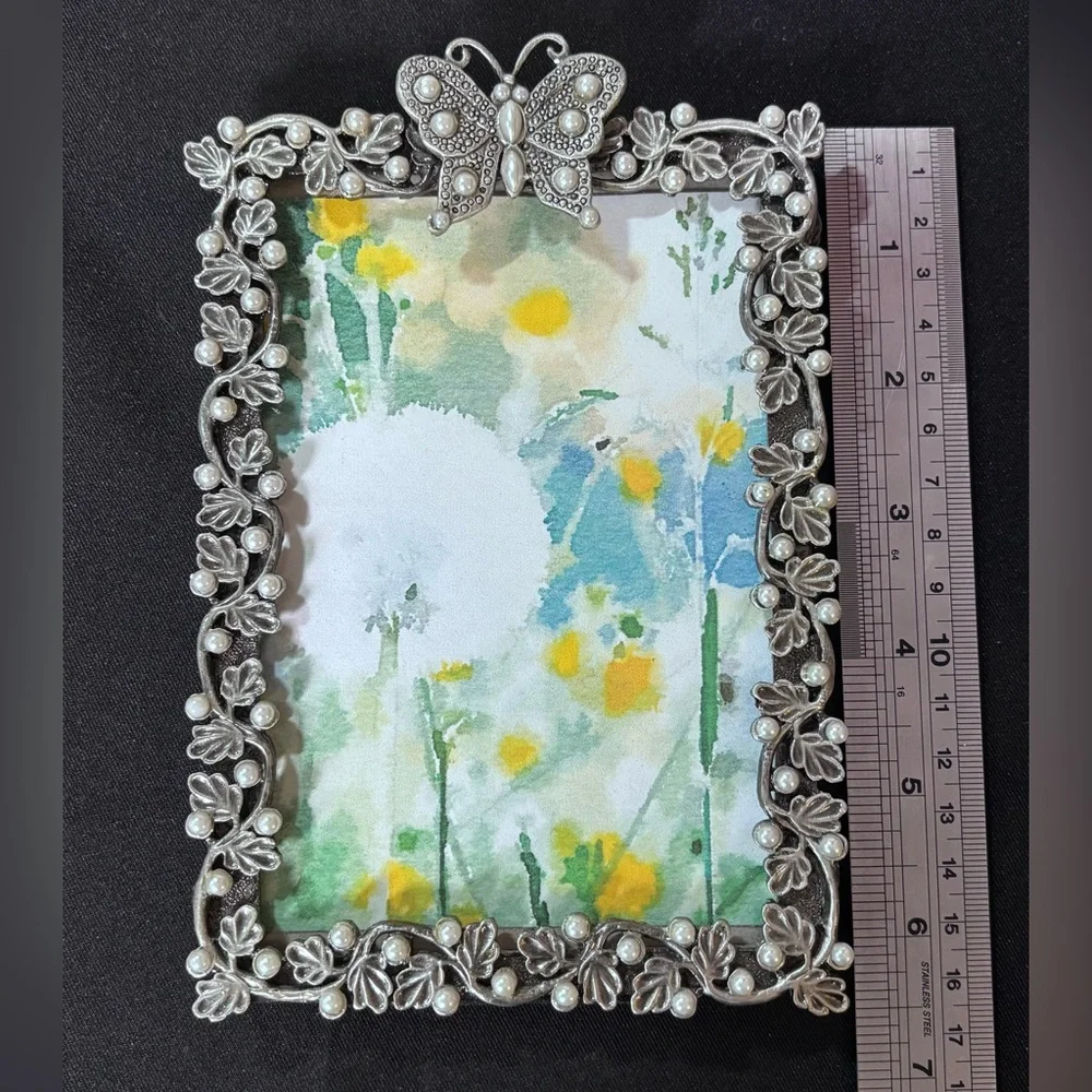 Sicura Butterfly Picture Frame - Italian Designs Silver Floral Photo Frame